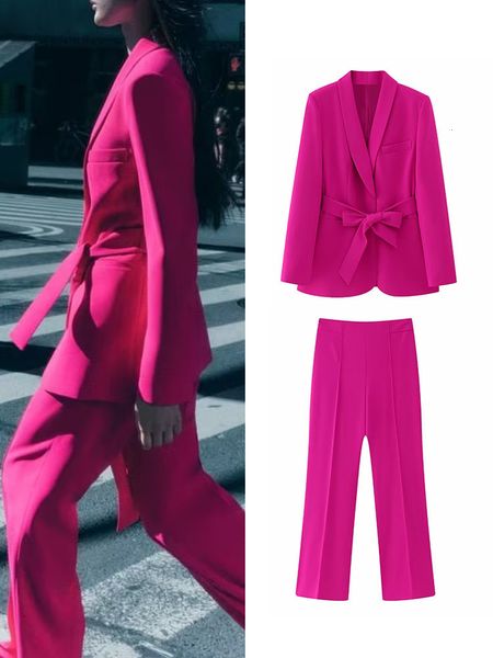 women s two piece pants traf women 2023 elegant blazer suits sets fashion long sleeve jacket with belt solid high waisted baggy wide leg 230, White
women s two piece pants traf women 2023 elegant blazer suits sets fashion long sleeve jacket with belt solid high waisted baggy wide leg 230, White
