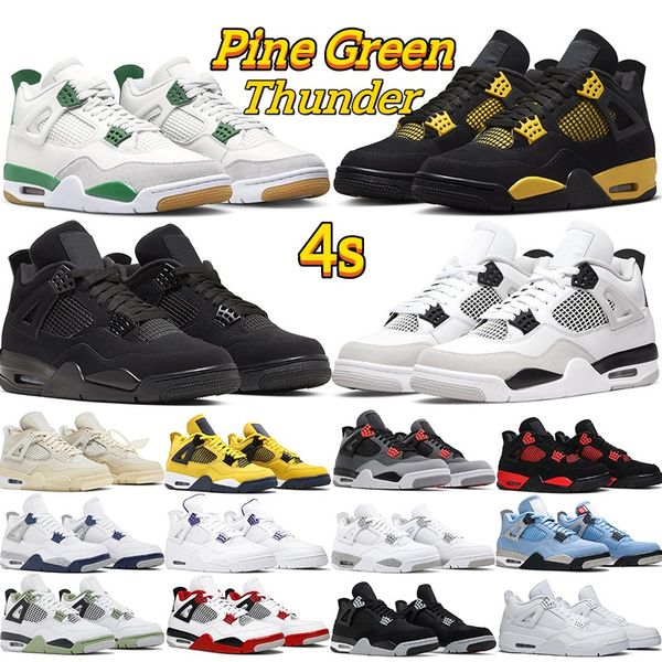 Image of Military Black Cat 4 jumpmans basketball shoes Outdoor Pine Green mens 4s Canvas Red Thunder Yellow Cactus Jack Sail White Oreo UNC women sneakers sports trainers