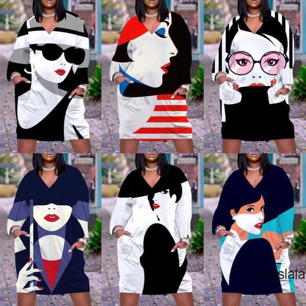 casual designer womens dress 2023 new digital printed head image temperament commuting midskirt pullover v-neck dresses, Black;gray
casual designer womens dress 2023 new digital printed head image temperament commuting midskirt pullover v-neck dresses, Black;gray