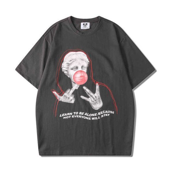new street tide brand summer men and women lovers direct spray spoof stone figure round neck short sleeve pullover loose t-shirt, White
new street tide brand summer men and women lovers direct spray spoof stone figure round neck short sleeve pullover loose t-shirt, White
