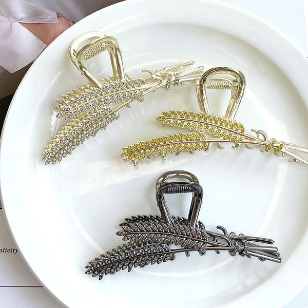 elegant diy ponytail claw clip golden wheat clip rhinestone alloy hair clip wheat ear metal hair claw hair accessories, Slivery;white
elegant diy ponytail claw clip golden wheat clip rhinestone alloy hair clip wheat ear metal hair claw hair accessories, Slivery;white