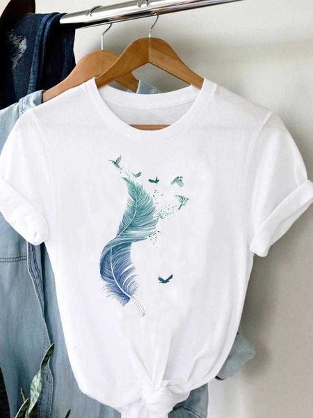 fashion women t tee shirt brand t-shirt summer short sleeve print clothes graphic feather painting bird clothing female top, White
fashion women t tee shirt brand t-shirt summer short sleeve print clothes graphic feather painting bird clothing female top, White