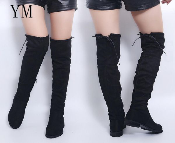 3 colour thigh high boots female winter boots women over the knee boots flat stretch fashion shoes 2018 new riding 438976677, Black 
3 colour thigh high boots female winter boots women over the knee boots flat stretch fashion shoes 2018 new riding 438976677, Black