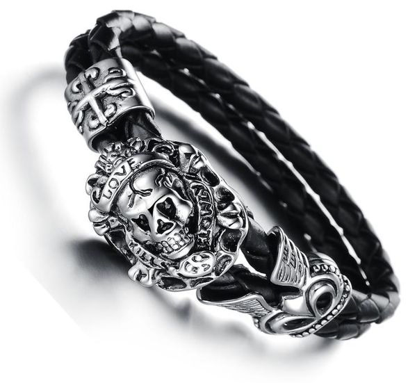 european fashion punk skull night club stainless steel genuine cowhide leather bracelet wristband men jewellery present gift1623245, Golden;silver
european fashion punk skull night club stainless steel genuine cowhide leather bracelet wristband men jewellery present gift1623245, Golden;silver