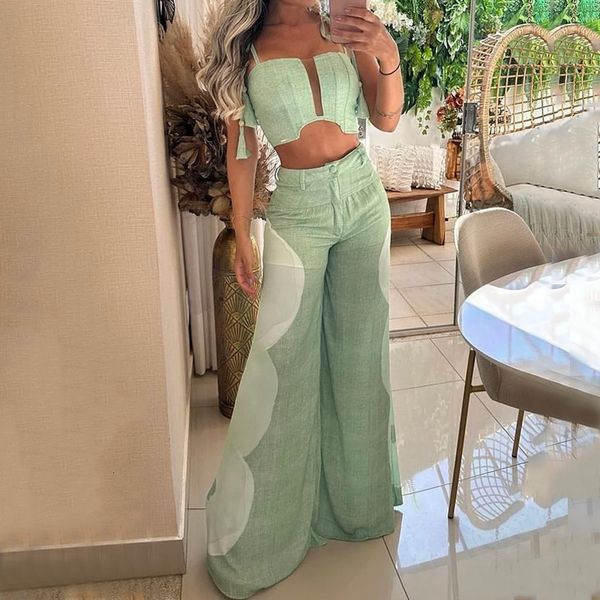 women s two piece pants liyong women set summer fashion suspender sleeveless loose printing nipped waist sets high streetwear 230522, White
women s two piece pants liyong women set summer fashion suspender sleeveless loose printing nipped waist sets high streetwear 230522, White