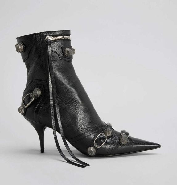 boots cagole stud boots buckle embellished lamb leather heeled ankle side zip shoes pointed toe stil20239479256, Black
boots cagole stud boots buckle embellished lamb leather heeled ankle side zip shoes pointed toe stil20239479256, Black
