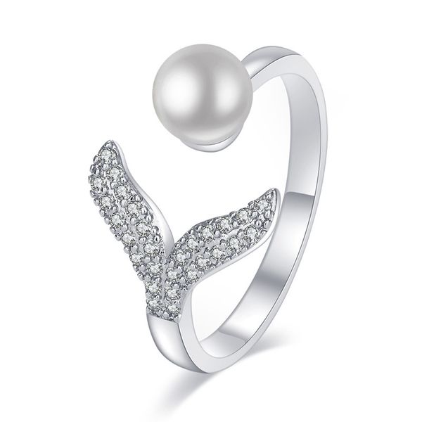 6mm pearl mermaid rings pave aaa cubic zirconia for women wedding engagement party adjustable rings, Silver
6mm pearl mermaid rings pave aaa cubic zirconia for women wedding engagement party adjustable rings, Silver