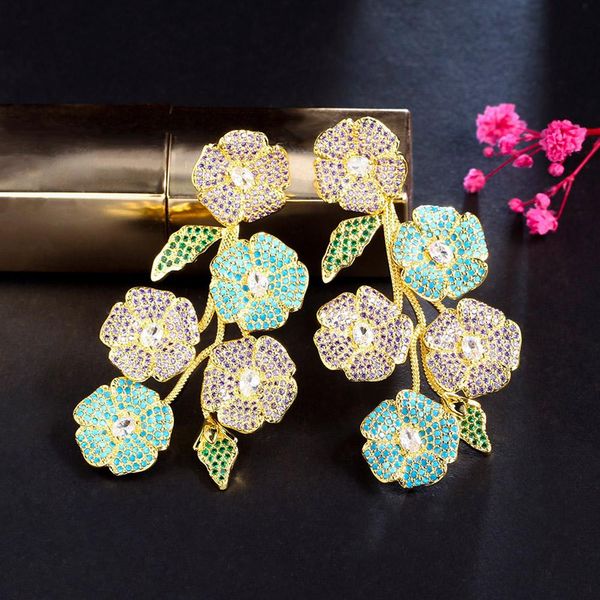 knot cwwzircons charming turkish blue stone and purple cubic zirconia large long drop flower earrings for brides party wedding cz297, Silver
knot cwwzircons charming turkish blue stone and purple cubic zirconia large long drop flower earrings for brides party wedding cz297, Silver