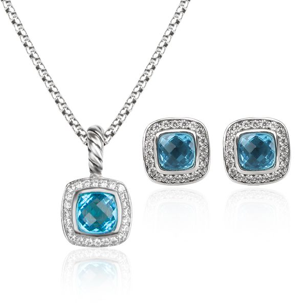 women necklace earrings set 18k gold plated blue z luxury and designer diamond jewelry stud earrings wedding party fashion jewery, Silver
women necklace earrings set 18k gold plated blue z luxury and designer diamond jewelry stud earrings wedding party fashion jewery, Silver