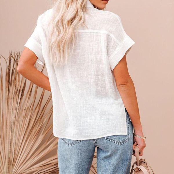 Women' Polos Cotton T Shirts With Pocket Solid Color Ladies Comfy Casual Blouses Loose Fit Turndown Collar Retro Style Office Lady Suit, White
Women' Polos Cotton T Shirts With Pocket Solid Color Ladies Comfy Casual Blouses Loose Fit Turndown Collar Retro Style Office Lady Suit, White