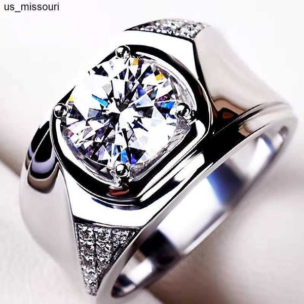 band rings retrosen silver glass 1 diamond ring personalized atmospheric business wide edition men's ring j230522