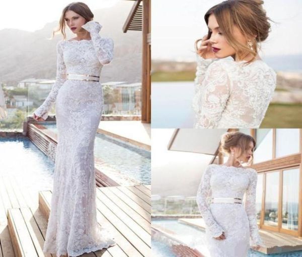 julie vino wedding dresses with long sleeves floor length lace bridal gowns with sash sheath dress8576287, White
julie vino wedding dresses with long sleeves floor length lace bridal gowns with sash sheath dress8576287, White