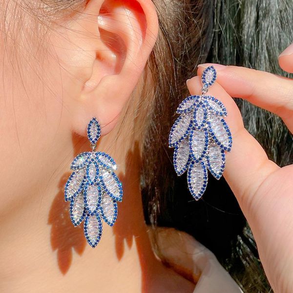 knot cwwzircons luxury full blue cubic zirconia pave big long feather leaf dangle earrings for women statement wedding jewelry cz969, Silver
knot cwwzircons luxury full blue cubic zirconia pave big long feather leaf dangle earrings for women statement wedding jewelry cz969, Silver