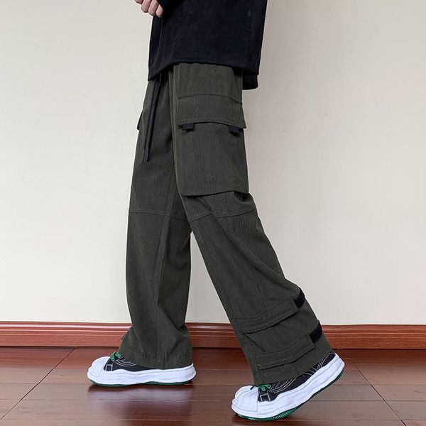 men s pants autumn winter parachute cargo corduroy casual long trousers multi pockets military fashion oversize black 230522 
men s pants autumn winter parachute cargo corduroy casual long trousers multi pockets military fashion oversize black 230522