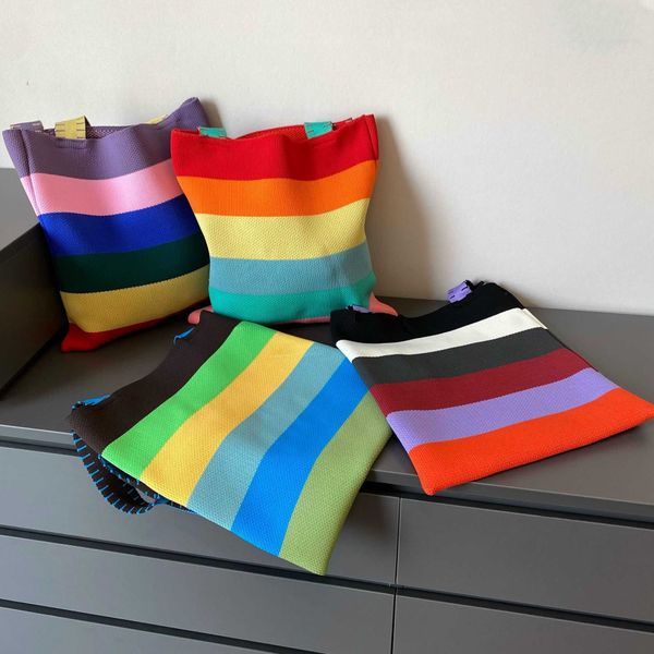 lgbt shopping bags pride korean niche rainbow striped knitted women s bag fashion trend wearing blogger woven large capacity shoulder 230522
lgbt shopping bags pride korean niche rainbow striped knitted women s bag fashion trend wearing blogger woven large capacity shoulder 230522