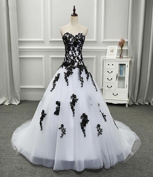white and black ball gown gothic wedding dress sweetheart dropped waist women vintage non white bridal gown6945920
white and black ball gown gothic wedding dress sweetheart dropped waist women vintage non white bridal gown6945920