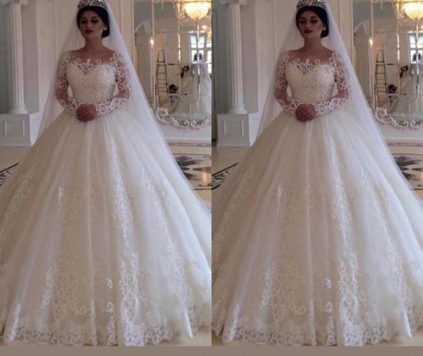 2019 arabic glamorous bateau long sleeves princess wedding dress long custom made full lace princess bridal gowns sweep train6951935, White
2019 arabic glamorous bateau long sleeves princess wedding dress long custom made full lace princess bridal gowns sweep train6951935, White