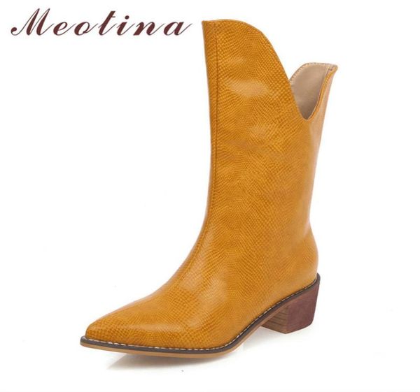 boots meotina winter mid calf women square heels fashion pointed toe shoes ladies fall large size 34466719444, Black
boots meotina winter mid calf women square heels fashion pointed toe shoes ladies fall large size 34466719444, Black