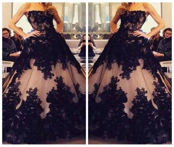 2019 strapless black lace appliques aline prom dresses modest lace up back long vestidos de soiree customized evening party gowns1734149
2019 strapless black lace appliques aline prom dresses modest lace up back long vestidos de soiree customized evening party gowns1734149