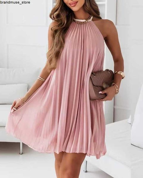 casual dresses pink pleated dress sleeveless halter chiffon women beach holiday y2k dresses halter work party mini vestido summer dress j230, Black;gray
casual dresses pink pleated dress sleeveless halter chiffon women beach holiday y2k dresses halter work party mini vestido summer dress j230, Black;gray