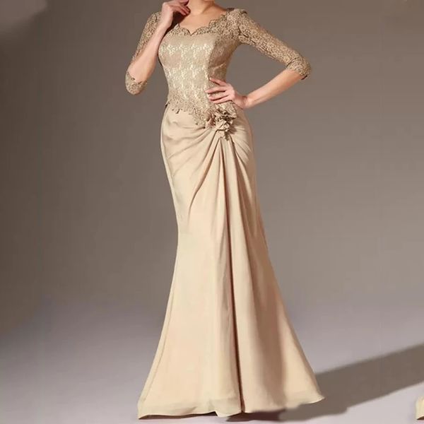 champagne modest mother of the bride dresses long mermaid style lace chiffon v-neck 3 /4 long sleeve mother occasion gown, Black;red
champagne modest mother of the bride dresses long mermaid style lace chiffon v-neck 3 /4 long sleeve mother occasion gown, Black;red
