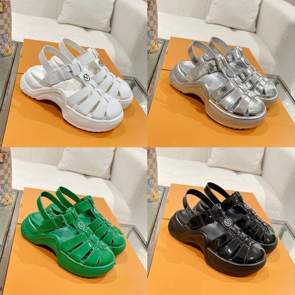 women designer archlight sandals patent leather summer gladiator platform sandal 5cm thick bottom luxury sandals flat bottom beach shoes 35-, Black
women designer archlight sandals patent leather summer gladiator platform sandal 5cm thick bottom luxury sandals flat bottom beach shoes 35-, Black