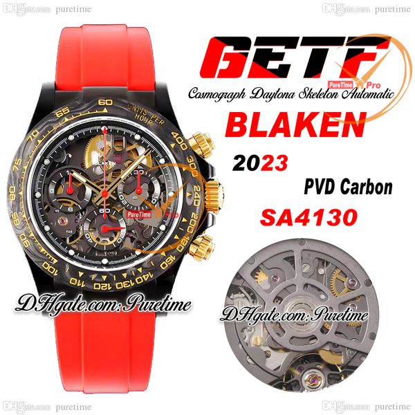getf blaken sa4130 automatic chronograph skeleton gold dial mens watch pvd black 904l steel red rubber strap super edition reloj hombre mont, Slivery;brown
getf blaken sa4130 automatic chronograph skeleton gold dial mens watch pvd black 904l steel red rubber strap super edition reloj hombre mont, Slivery;brown