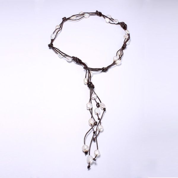 necklaces dmnfp224 910mm baroque freshwater pearl necklace leather cord style pearl jewelry for women, Silver
necklaces dmnfp224 910mm baroque freshwater pearl necklace leather cord style pearl jewelry for women, Silver