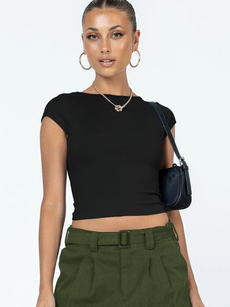 black fashion y2k hollow out crop women summer streetwear skinny knitted skims t shirts short female clothes, White
black fashion y2k hollow out crop women summer streetwear skinny knitted skims t shirts short female clothes, White