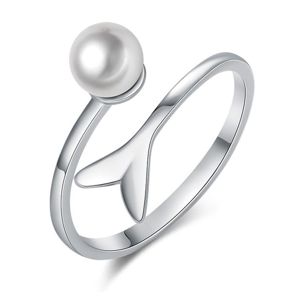 6mm pearl mermaid rings adjustable size women statement ring jewelry for party, Silver
6mm pearl mermaid rings adjustable size women statement ring jewelry for party, Silver
