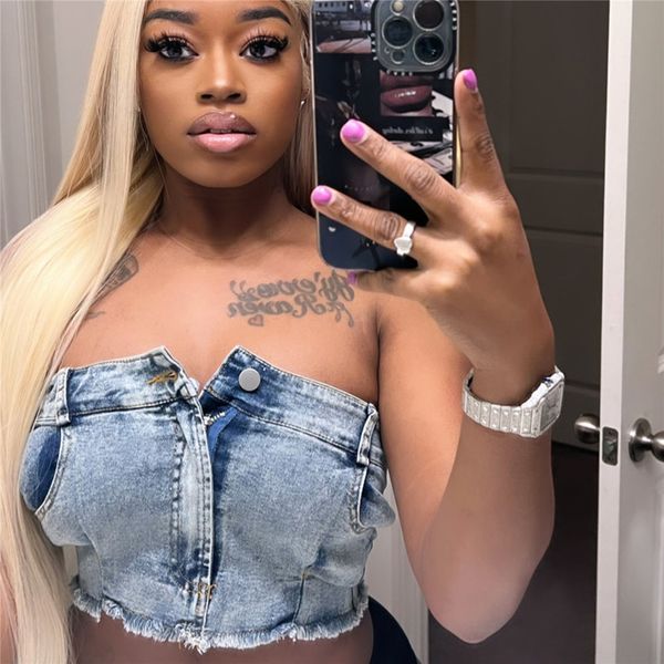 women stretchy denim fashion casual crop t-shirt sleeveless clothing summer clothes dhl 9872, White
women stretchy denim fashion casual crop t-shirt sleeveless clothing summer clothes dhl 9872, White