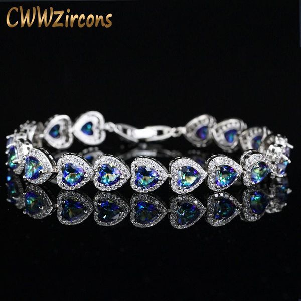 bangle cwwzircons classic gorgeous mystic light blue crystal love heart shape bracelet for women wedding bridal gift jewelry cb173, Black
bangle cwwzircons classic gorgeous mystic light blue crystal love heart shape bracelet for women wedding bridal gift jewelry cb173, Black