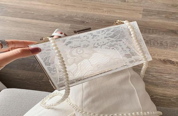 evening bags black white lace acrylic box design pearl chain ladies party clutch bag shoulder tote women flap handbag5343309
evening bags black white lace acrylic box design pearl chain ladies party clutch bag shoulder tote women flap handbag5343309