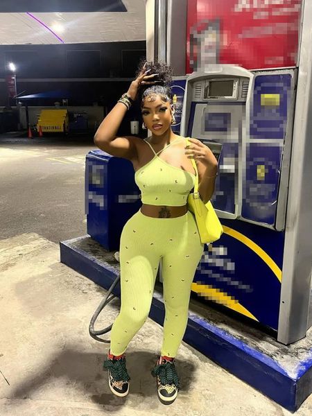 women s two piece pants set women ribbed tracksuits halter off shoulder crop high waist skinny outfits 2023 spring fall 230522, White
women s two piece pants set women ribbed tracksuits halter off shoulder crop high waist skinny outfits 2023 spring fall 230522, White