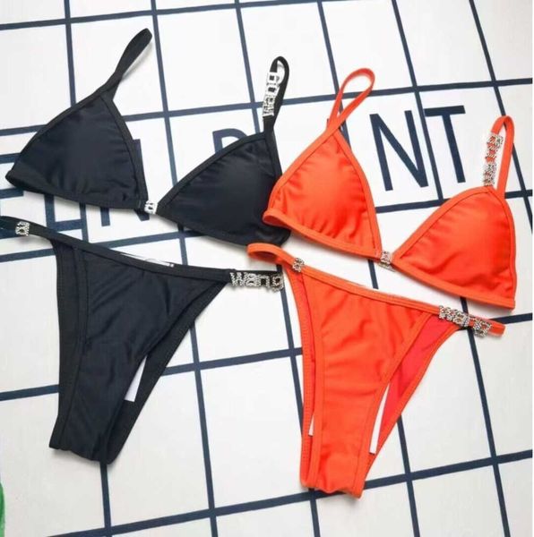 ladies letter wang bikini set fashion women's swimsuit simple strap biquini casual thin slim beachwear with waist chain breathable desi, White;black
ladies letter wang bikini set fashion women's swimsuit simple strap biquini casual thin slim beachwear with waist chain breathable desi, White;black