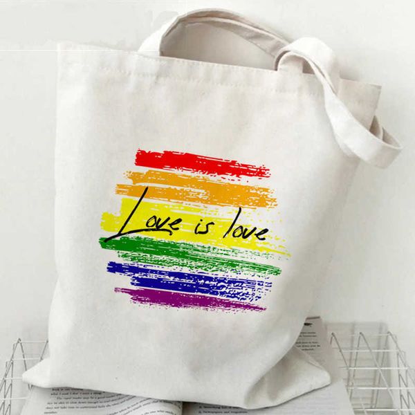 lgbt love is loves rainbow print canvas bag shoulder backpack student casual tote shopping bag 0522
lgbt love is loves rainbow print canvas bag shoulder backpack student casual tote shopping bag 0522