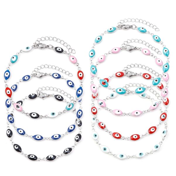 anklets 304 stainless steel religious anklet silver color link chain multicolor enamel evil eye jewelry gifts 22cm(8 5/8") long 1 piece, Red;blue
anklets 304 stainless steel religious anklet silver color link chain multicolor enamel evil eye jewelry gifts 22cm(8 5/8") long 1 piece, Red;blue