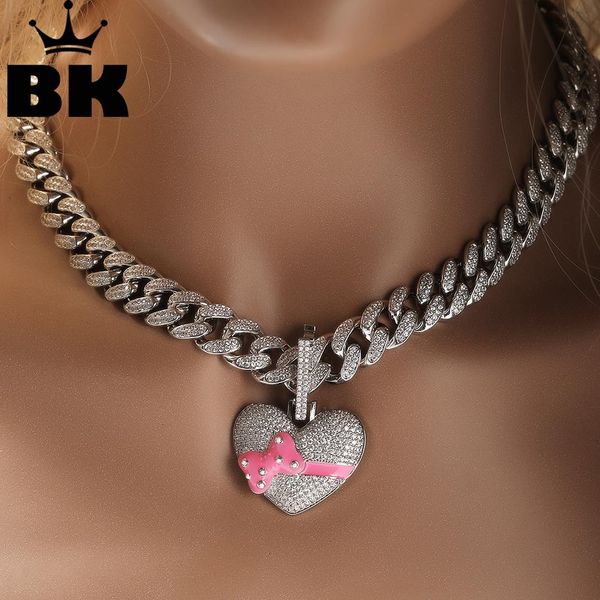 necklaces the bling king pink bow cz sweet heart pendant necklace for women handbag charm big clasp 13mmcuba chain choker cute lovely gift, Silver
necklaces the bling king pink bow cz sweet heart pendant necklace for women handbag charm big clasp 13mmcuba chain choker cute lovely gift, Silver