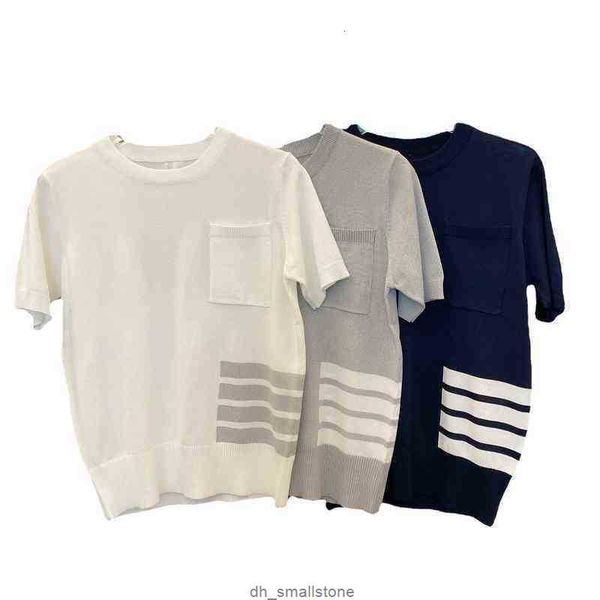 summer versatile short sleeve four bar pocket t-shirt round neck knitted ice hemp bottomed shirt tb men's and women's slim casual, White;black
summer versatile short sleeve four bar pocket t-shirt round neck knitted ice hemp bottomed shirt tb men's and women's slim casual, White;black