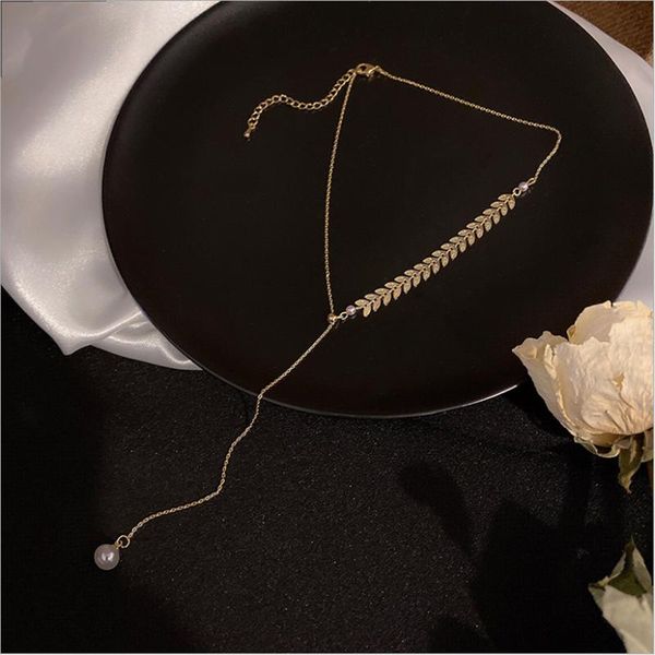 evaluation of classic design pendant necklace wheat ear pearl leaf clavicle necklace design simple and cool, adjustable temperament, Black
evaluation of classic design pendant necklace wheat ear pearl leaf clavicle necklace design simple and cool, adjustable temperament, Black