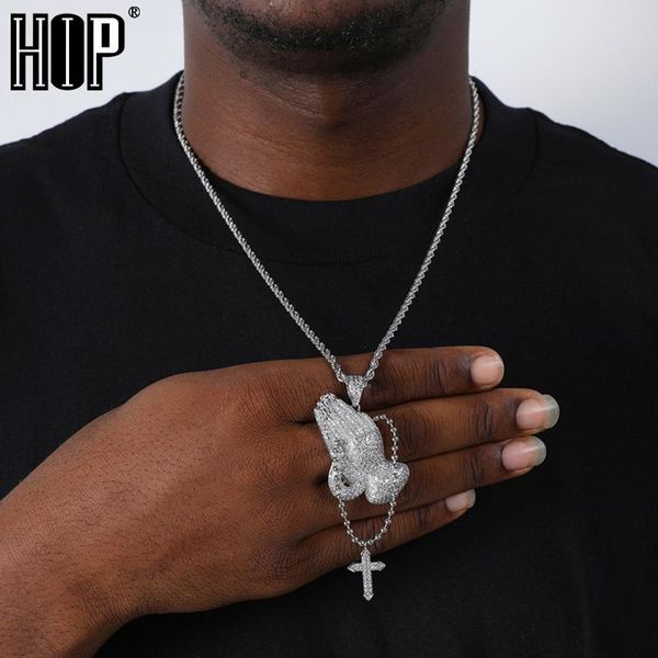 necklaces hip hop bling cubic zirconia iced out praying hands cross necklaces pendants for men jewelry with tennis chain, Silver
necklaces hip hop bling cubic zirconia iced out praying hands cross necklaces pendants for men jewelry with tennis chain, Silver