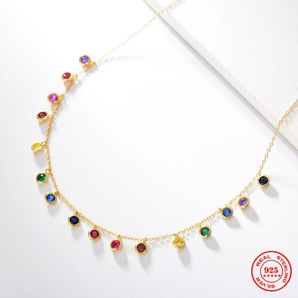 necklaces yizizai 925 sterling silver rainbow round colorful gemstone chain clavicle necklace for women wedding european fashion jewelry
necklaces yizizai 925 sterling silver rainbow round colorful gemstone chain clavicle necklace for women wedding european fashion jewelry