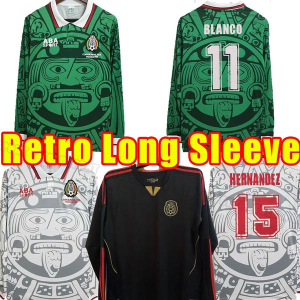 long sleeve retro classic mexico soccer jerseys borgetti hernandez campos blanco h.sanchez home away football shirt goalkeeper world 1998 98, Black;yellow
long sleeve retro classic mexico soccer jerseys borgetti hernandez campos blanco h.sanchez home away football shirt goalkeeper world 1998 98, Black;yellow
