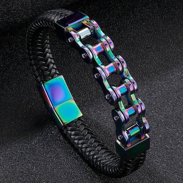 bangle 12mm stainless steel motorcycle cycling link chain wrap bracelet for men men's leather bangle mannen armband wrist accessories, Black
bangle 12mm stainless steel motorcycle cycling link chain wrap bracelet for men men's leather bangle mannen armband wrist accessories, Black