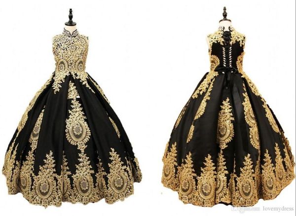 black and gold lace flower girls dress 2019 high neck with corset back crystal ball gown designer first communion pageant dre6678974, White;blue
black and gold lace flower girls dress 2019 high neck with corset back crystal ball gown designer first communion pageant dre6678974, White;blue