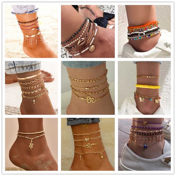 anklets 1 set bohemia style 8 chain ankle for women summer ocean barefoot beach leg chain bracelet female jewelry gift foot accessories g220, Red;blue
anklets 1 set bohemia style 8 chain ankle for women summer ocean barefoot beach leg chain bracelet female jewelry gift foot accessories g220, Red;blue