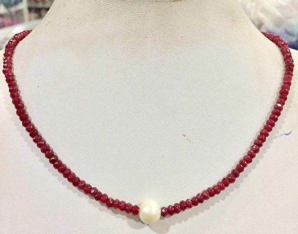 handmade 910mm white freshwater pearl 2x4mm red jade faceted necklace long 45cm 4pclot1686962, Silver
handmade 910mm white freshwater pearl 2x4mm red jade faceted necklace long 45cm 4pclot1686962, Silver