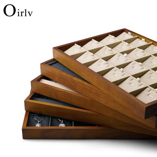 boxes oirlv wooden ring earrings bracelet bangle necklace tray jewelry display tray jewelry organizer, Black;white