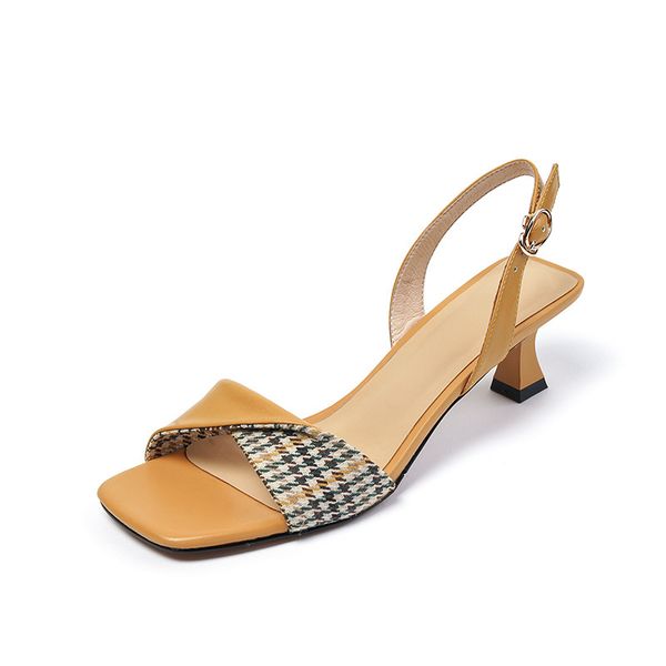 thin heel sandals ladies summer roman houndstooth one-strap french retro mid-heel style high-heeled shoes brown., Black
thin heel sandals ladies summer roman houndstooth one-strap french retro mid-heel style high-heeled shoes brown., Black