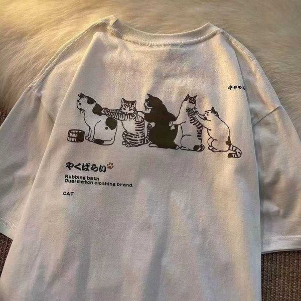 womens women t-shirt t fashion shirt brand summer japanese fresh couple y2k harajuku cartoon cute cat print o-neck short-sleeved aesthetic, White
womens women t-shirt t fashion shirt brand summer japanese fresh couple y2k harajuku cartoon cute cat print o-neck short-sleeved aesthetic, White